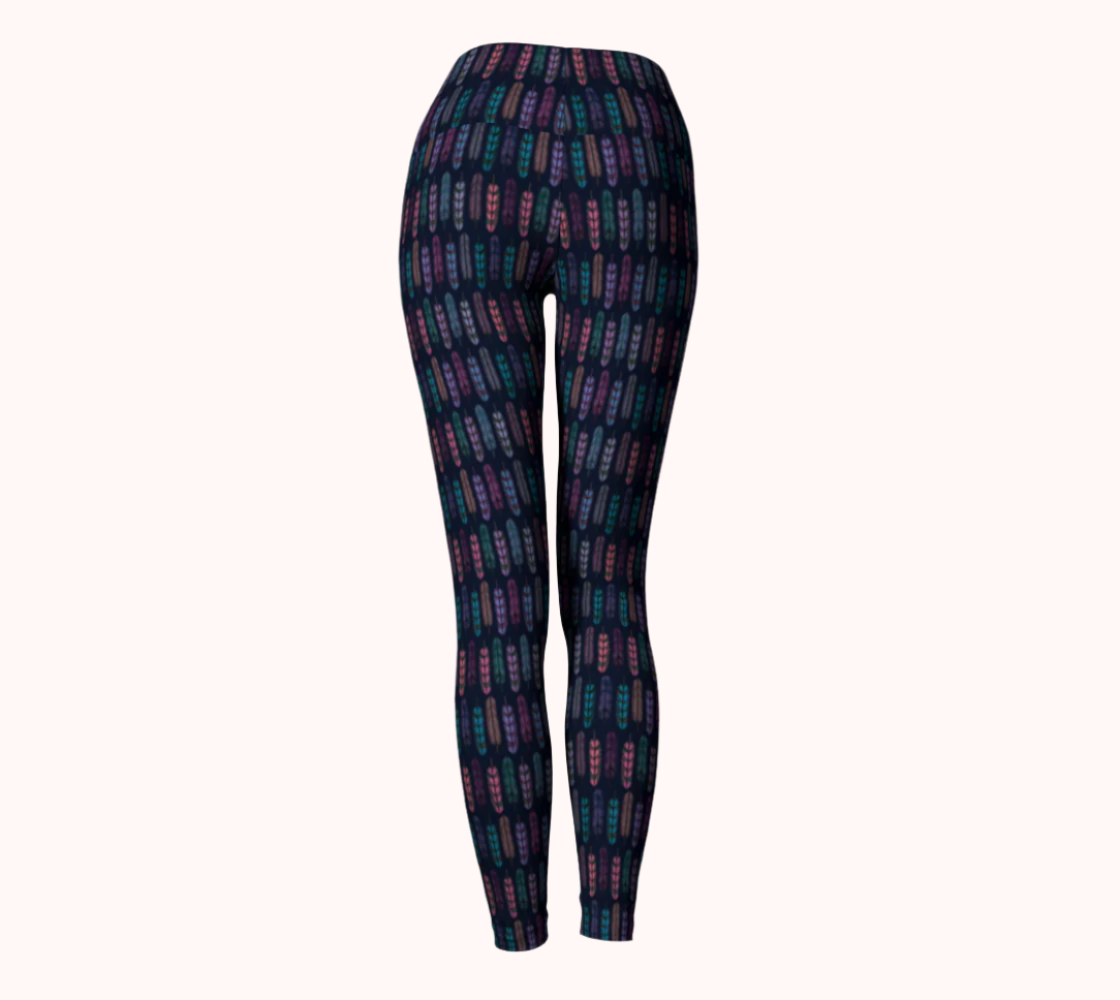 Romantic Moonlight Feathers - Eco-friendly Leggings