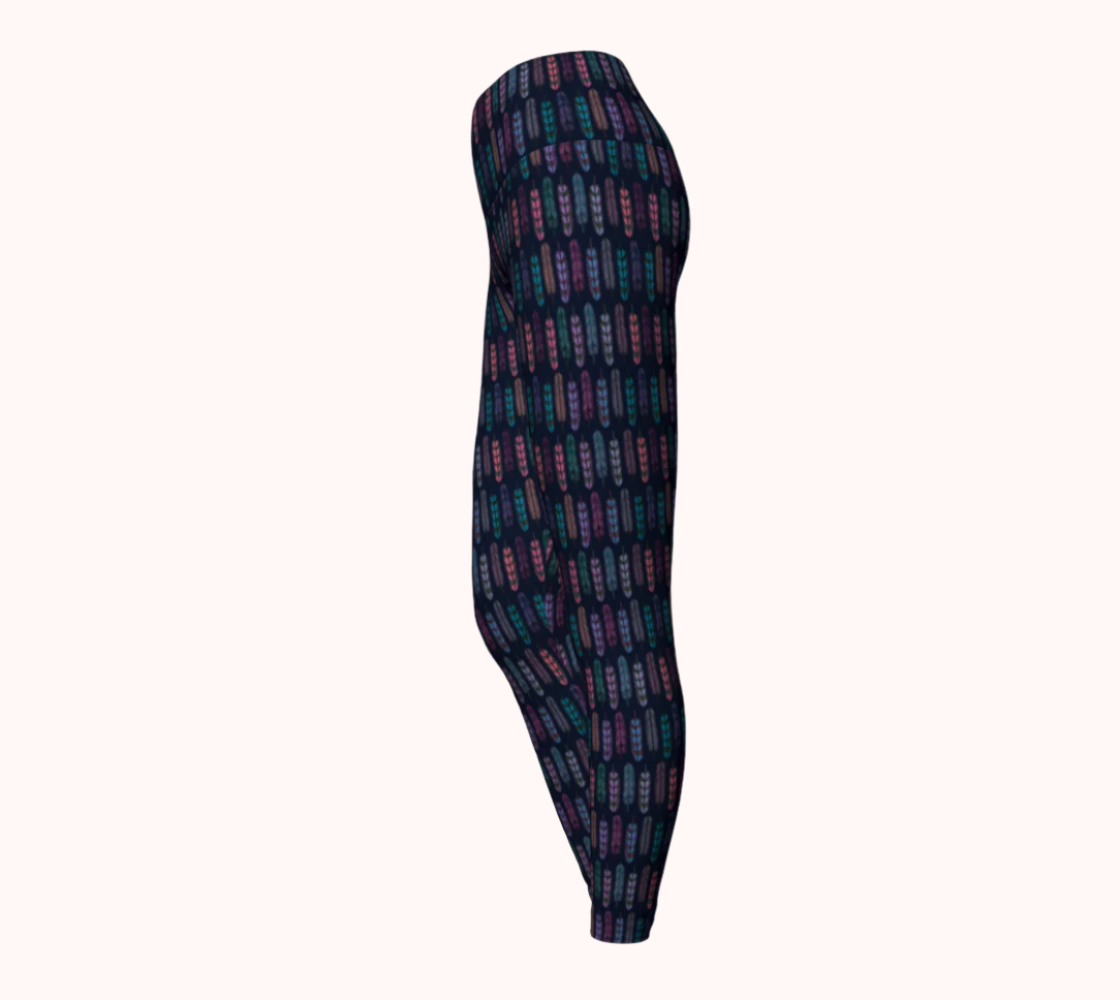 Romantic Moonlight Feathers - Eco-friendly Leggings