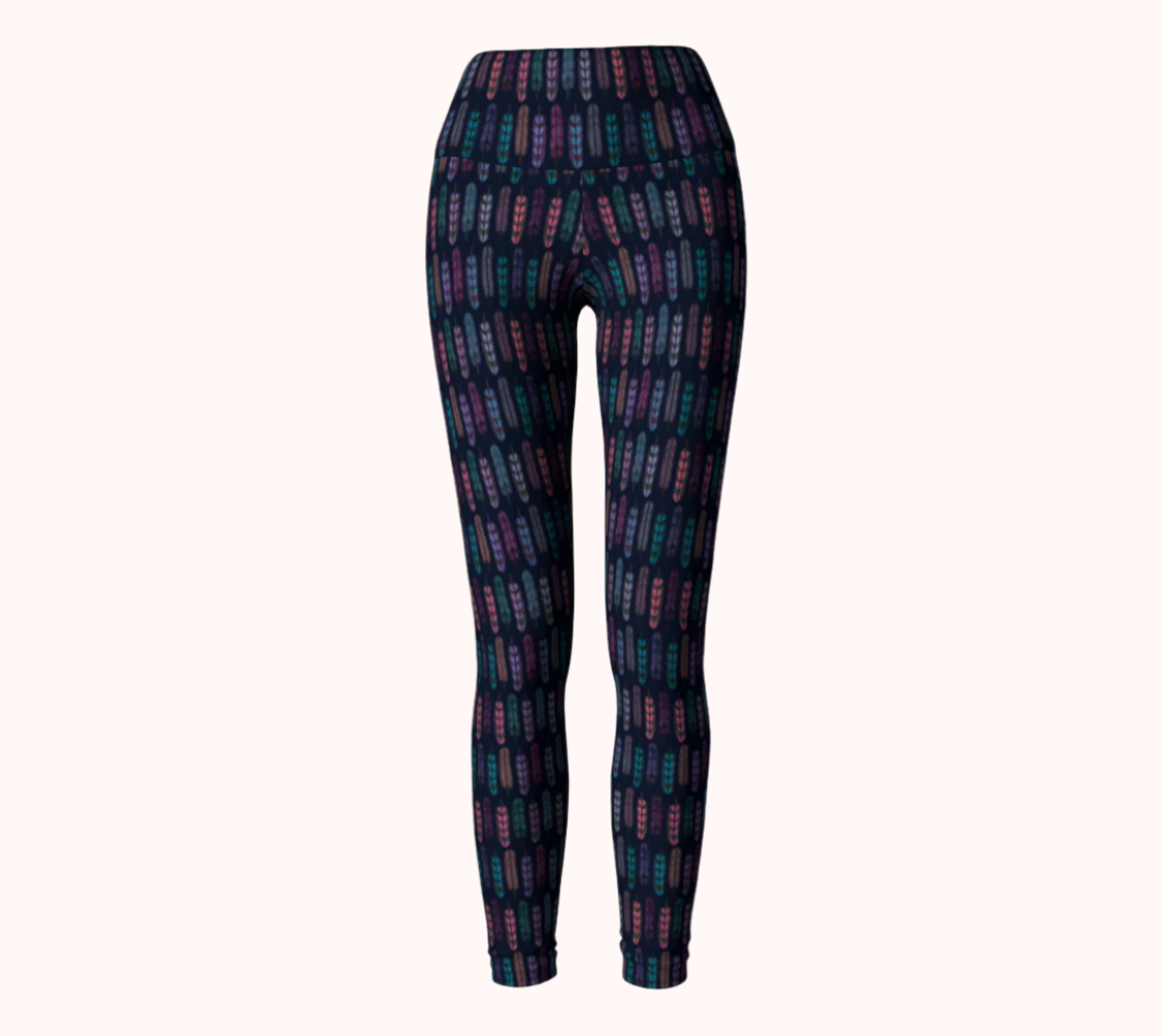 Romantic Moonlight Feathers - Eco-friendly Leggings