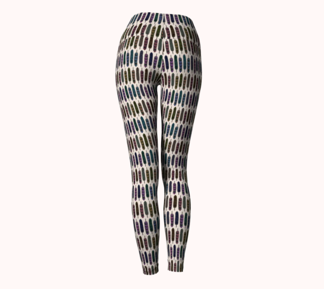 Sky Gazing Feathers - Eco-friendly Leggings