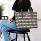 Sky Gazing Feathers - Vegan Leather Tote Bag