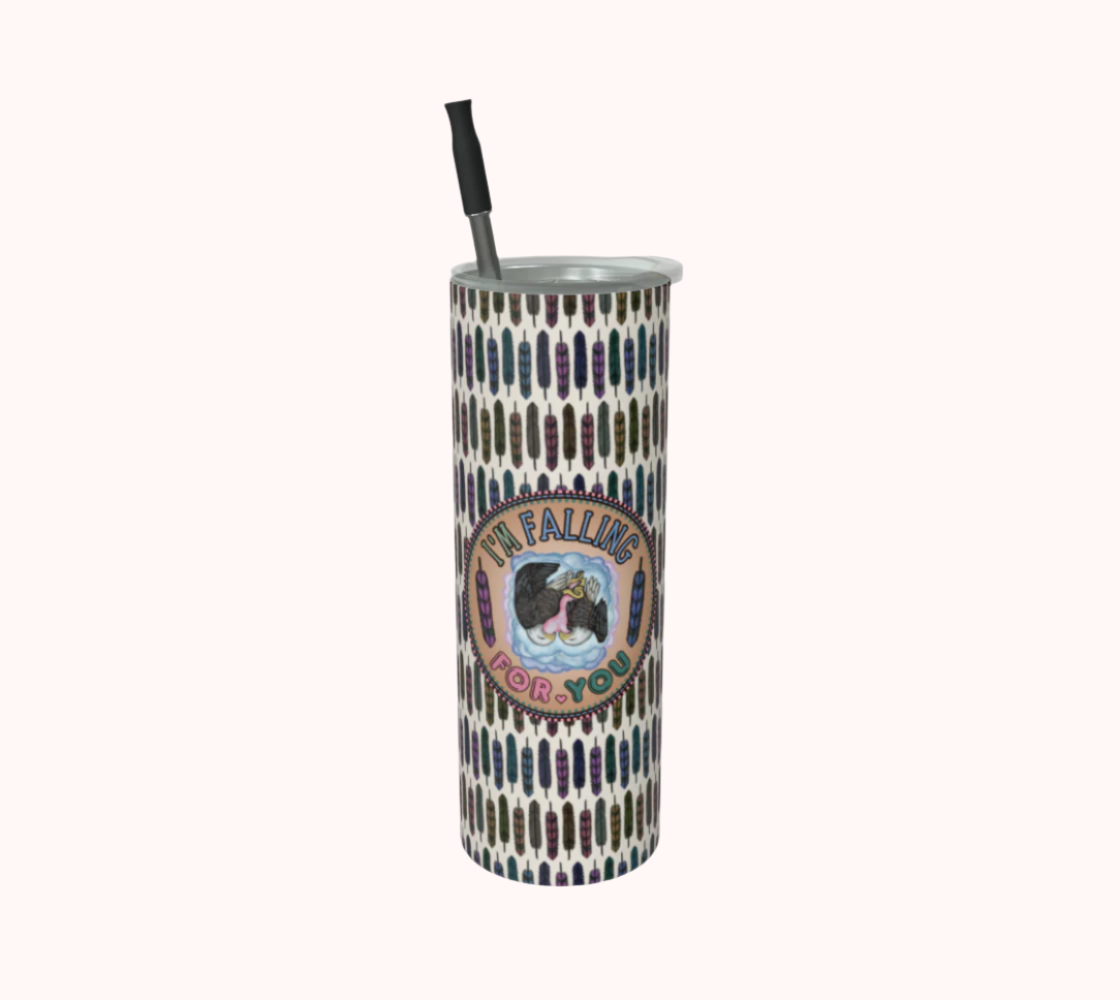 I'm Falling For You - Sky Gazing Feathers - Stainless Steel Tumbler